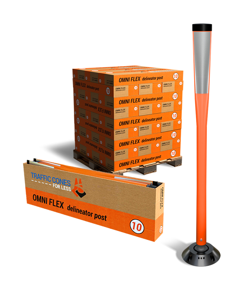 Omniflex 48 Inch Flat Top Traffic Delineator - 350 Pack