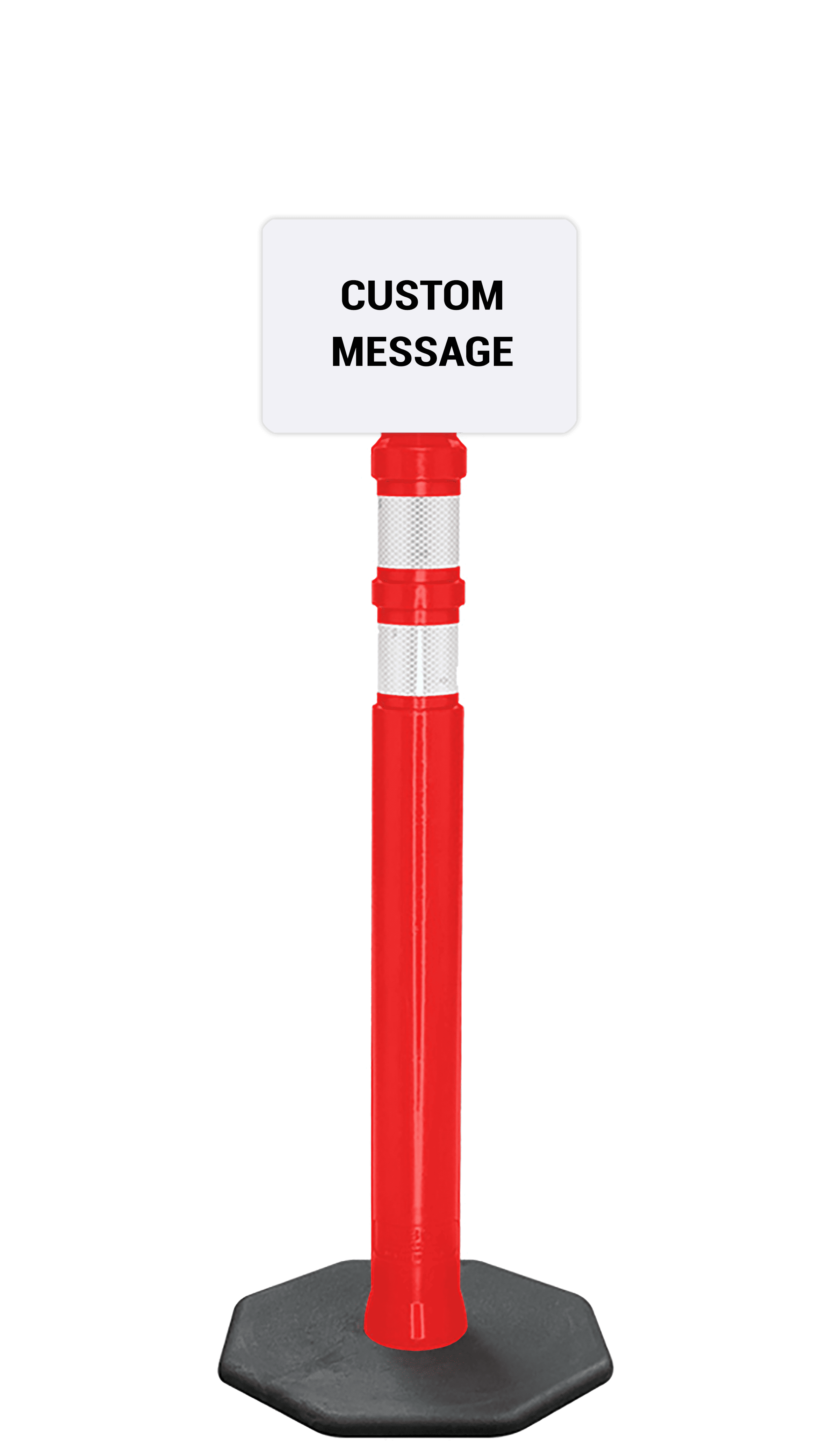 Delineator Post w/8 lbs Base & Heavy Duty Custom Sign