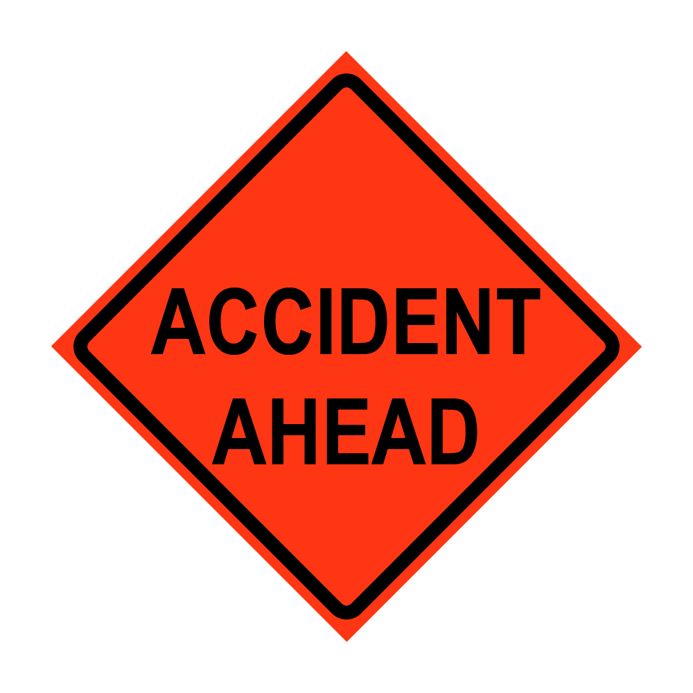 Accident Ahead Roll-Up Traffic Sign