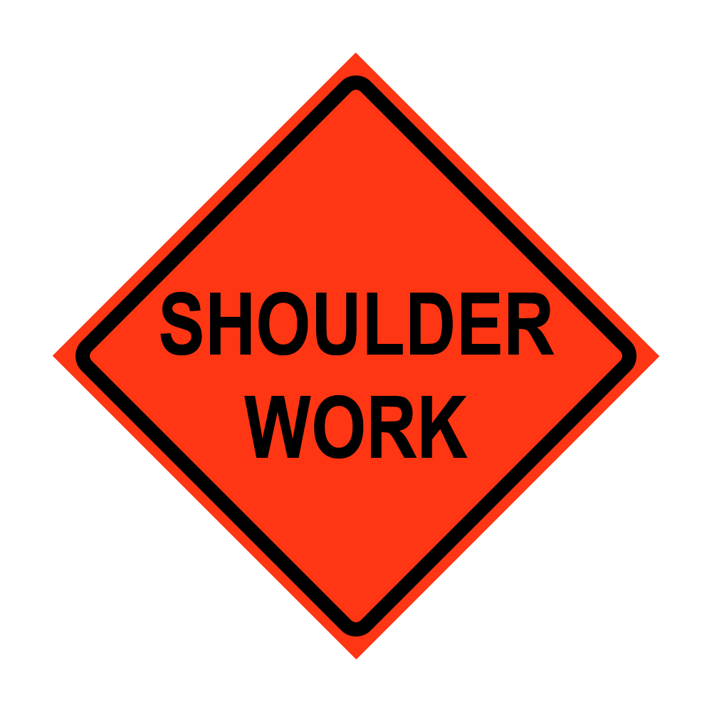 Shoulder Work Roll-Up Traffic Sign