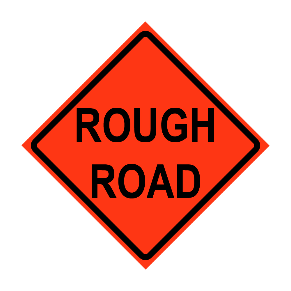 Rough Road Roll-Up Traffic Sign