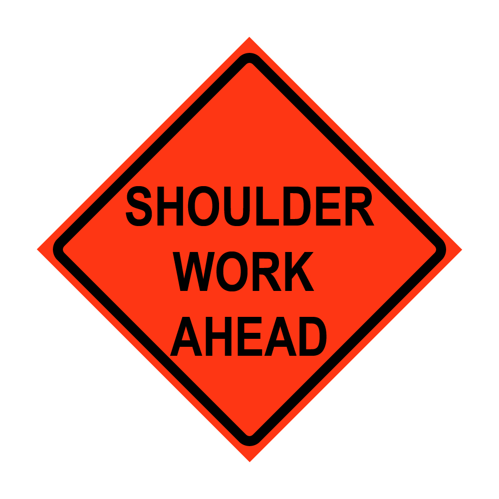 Shoulder Work Ahead Roll-Up Traffic Sign