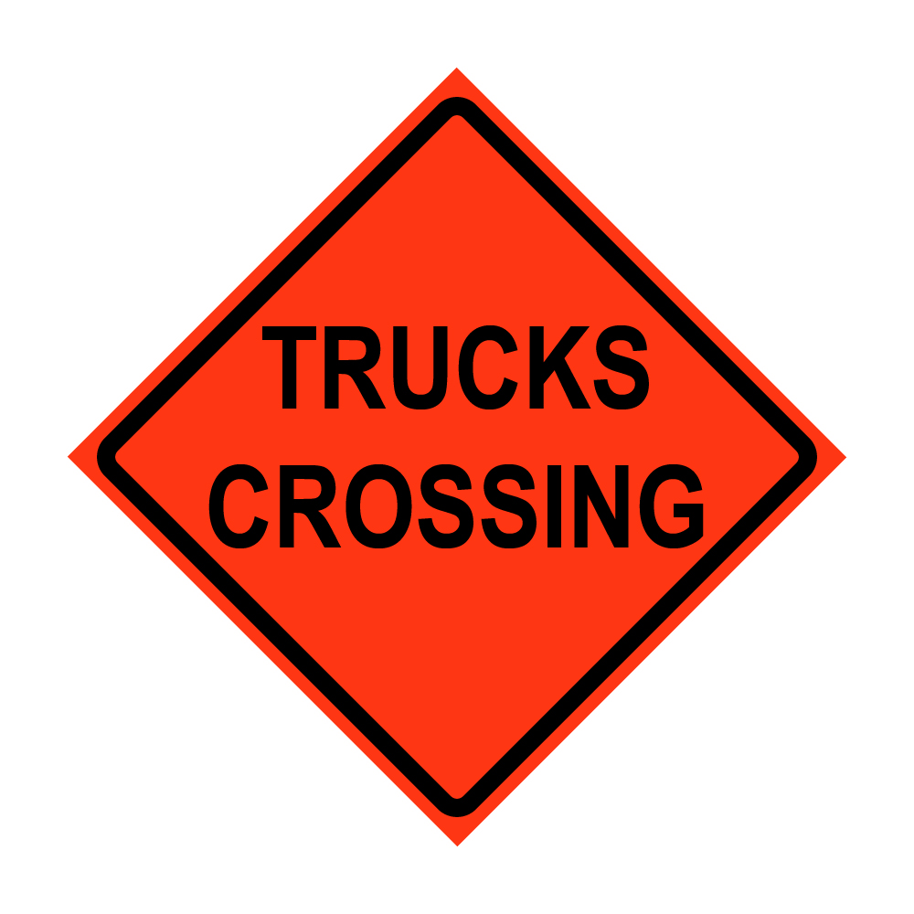 Trucks Crossing Roll-Up Traffic Sign