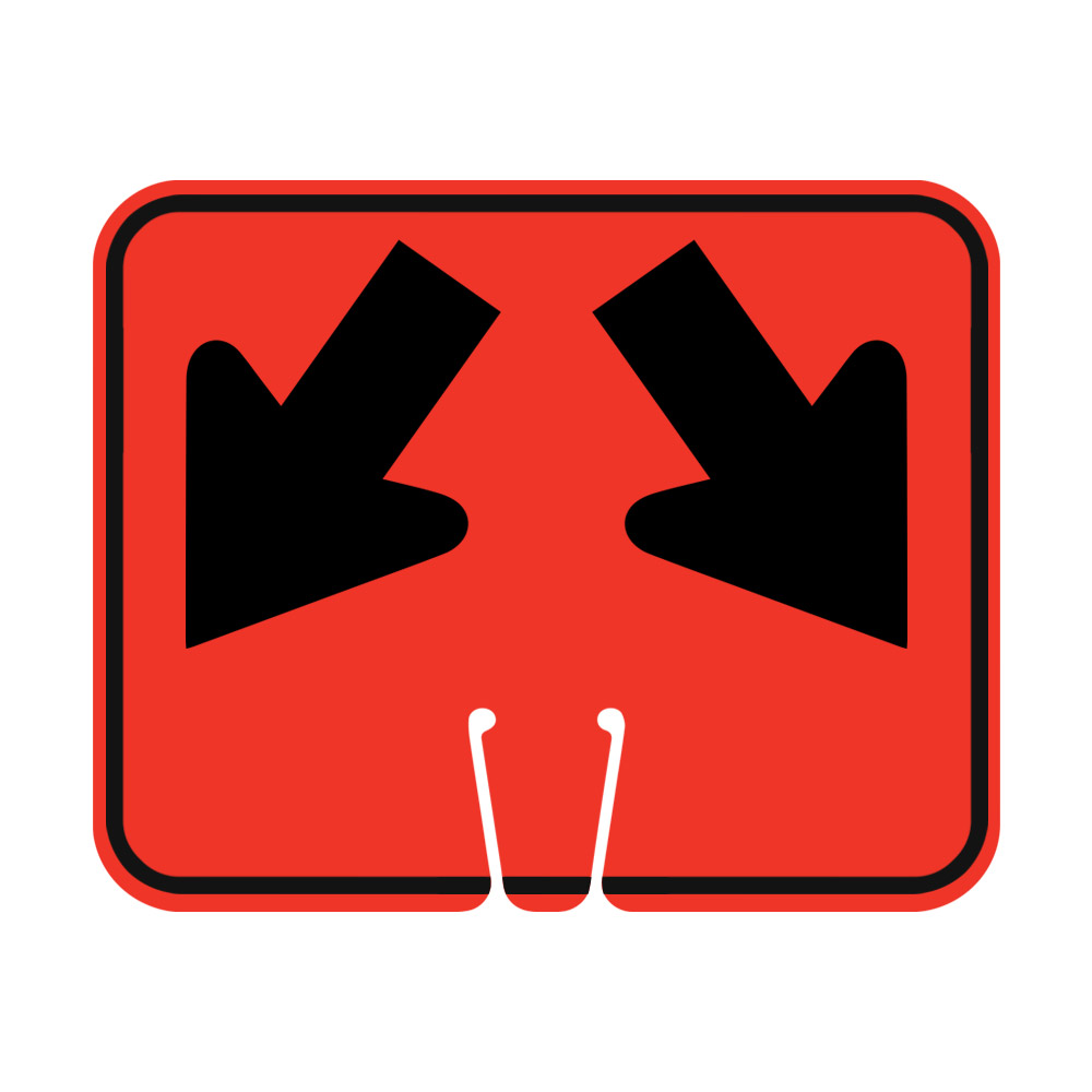 Traffic Cone Sign - DOUBLE LANE ARROW