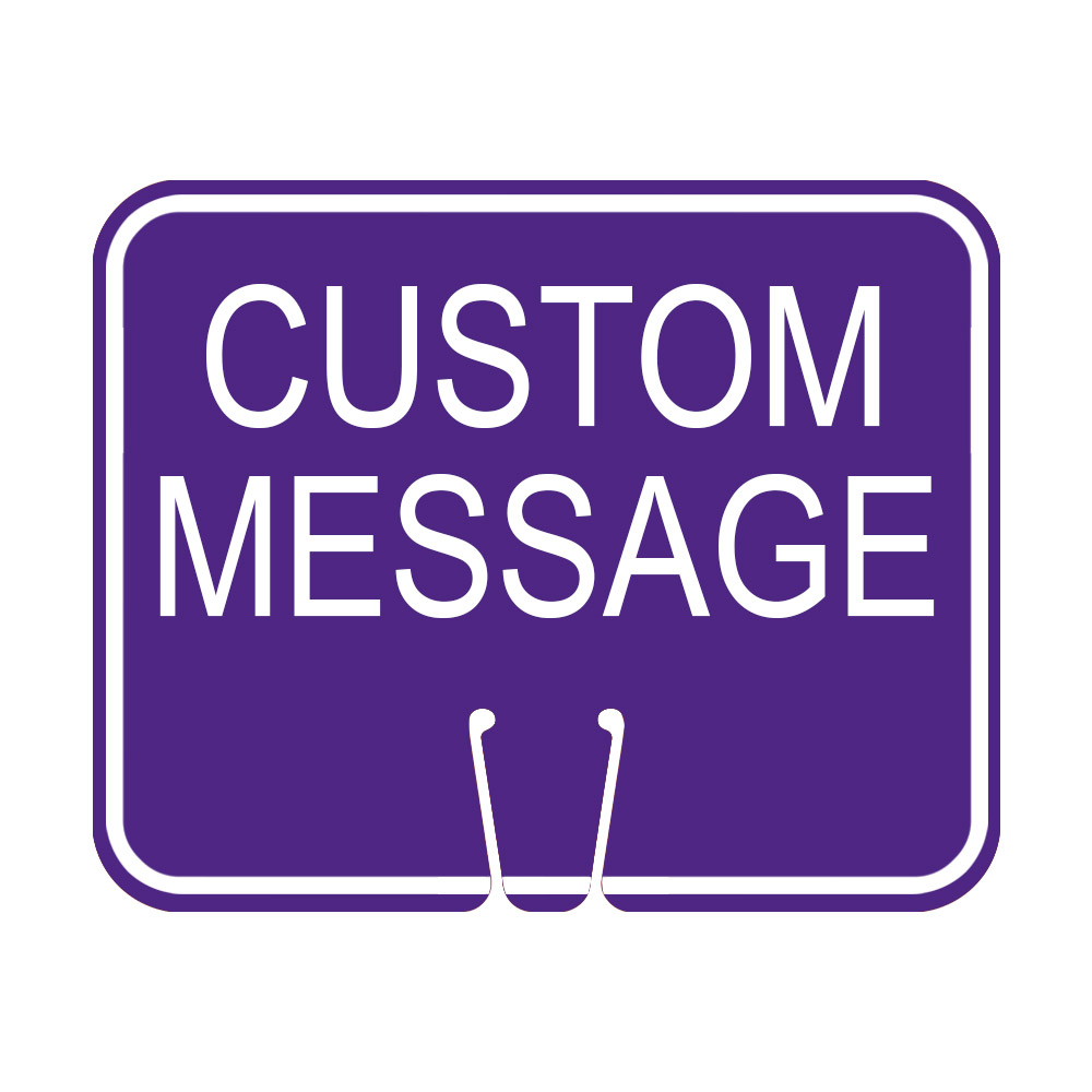 Purple Traffic Cone Sign - CUSTOM MESSAGE