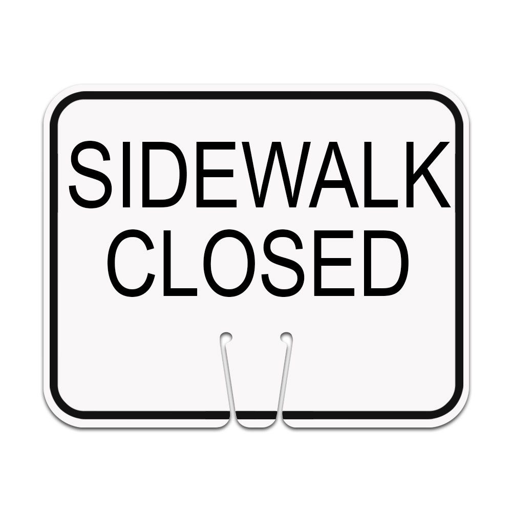 Traffic Cone Sign - SIDEWALK CLOSED