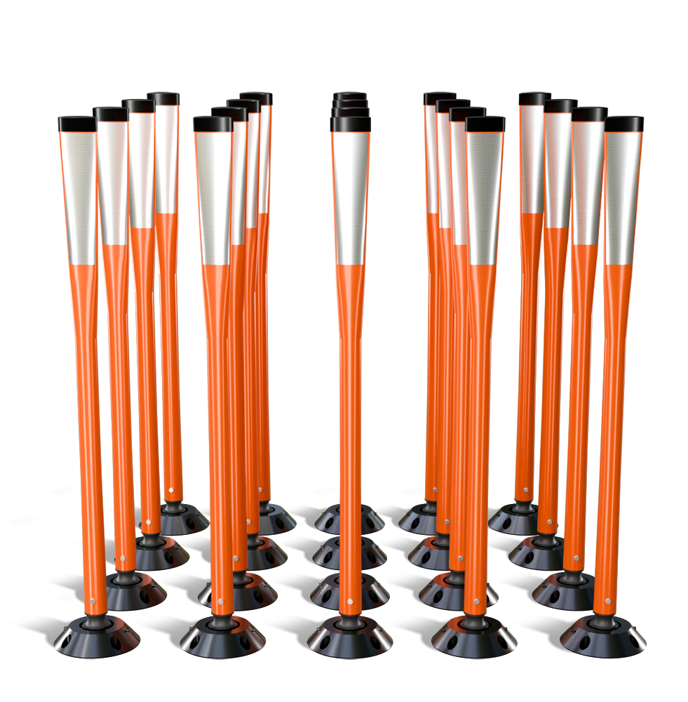 Omniflex 48 Inch Flat Top Traffic Delineator - 20 Pack