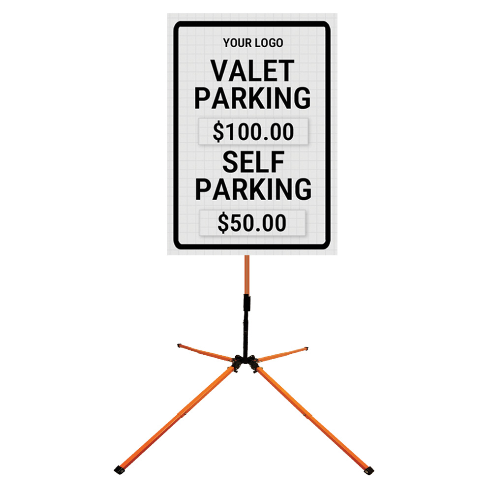 Flex Rate Custom Parking Valet Sign w/Stand
