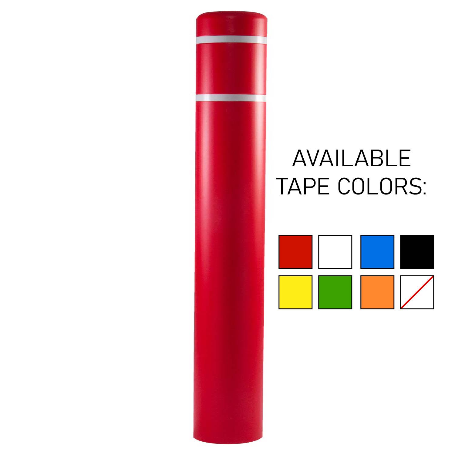 10 7/8 Inch 60" Post Guard Top Bollard Cover w/Stripes