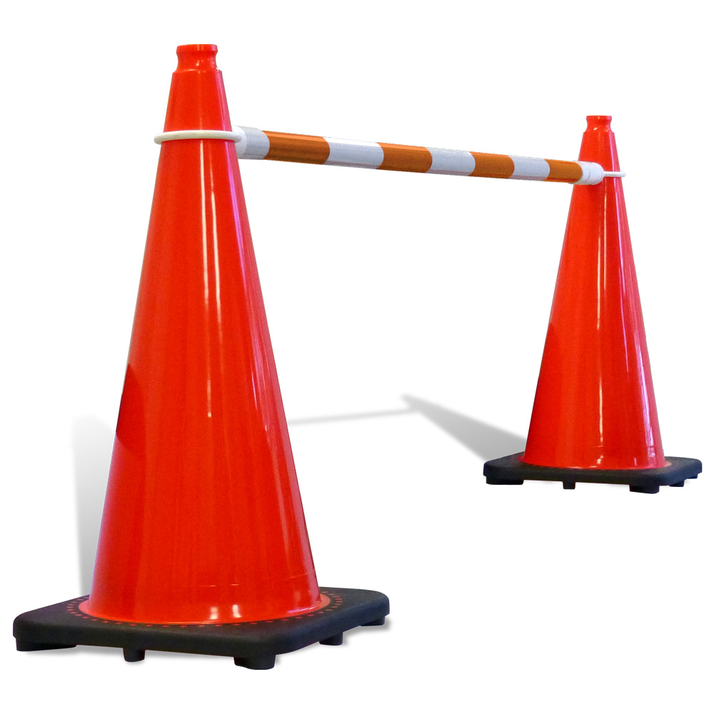 Retractable Cone Bar Orange & White - Pack of 20 