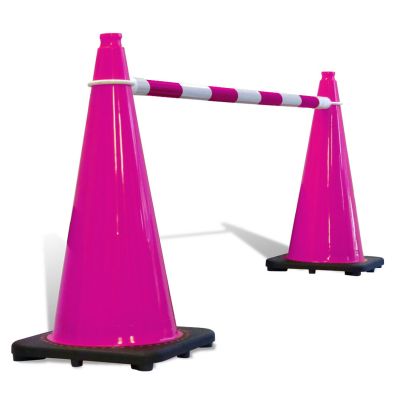 Retractable Cone Bar Pink & White - 20 Pack