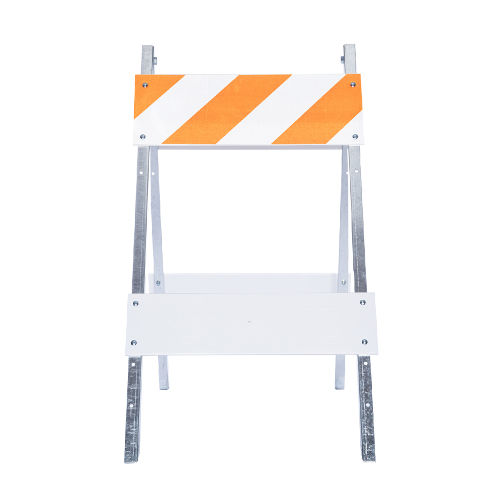 Type I Heavy Duty Plastic Panel Barricade w/Galvanized Steel Legs - 70 Pack Pallet