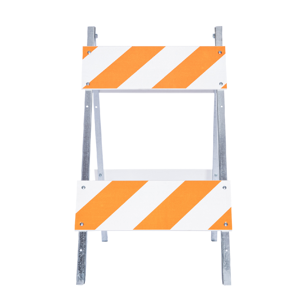 Type II Heavy Duty Plastic Panel Barricades w/Galvanized Steel Legs - 70 Pack