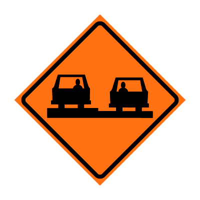 Uneven Pavement Symbol Roll-Up Traffic Sign