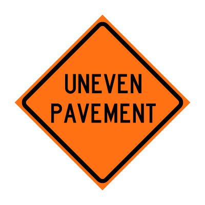 Uneven Pavement Roll-Up Traffic Sign