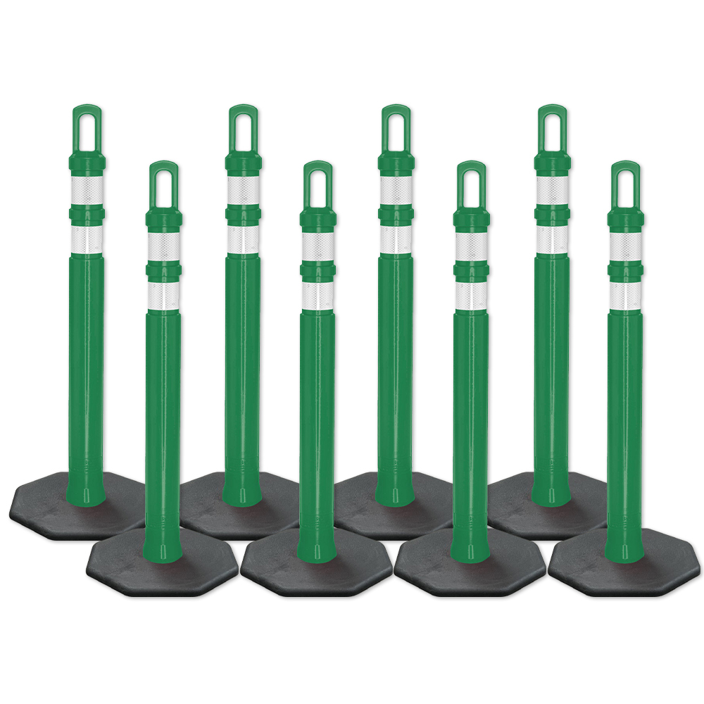 Arch-Looper Premium 42" Green Delineator Post w/Base - 400 Pack