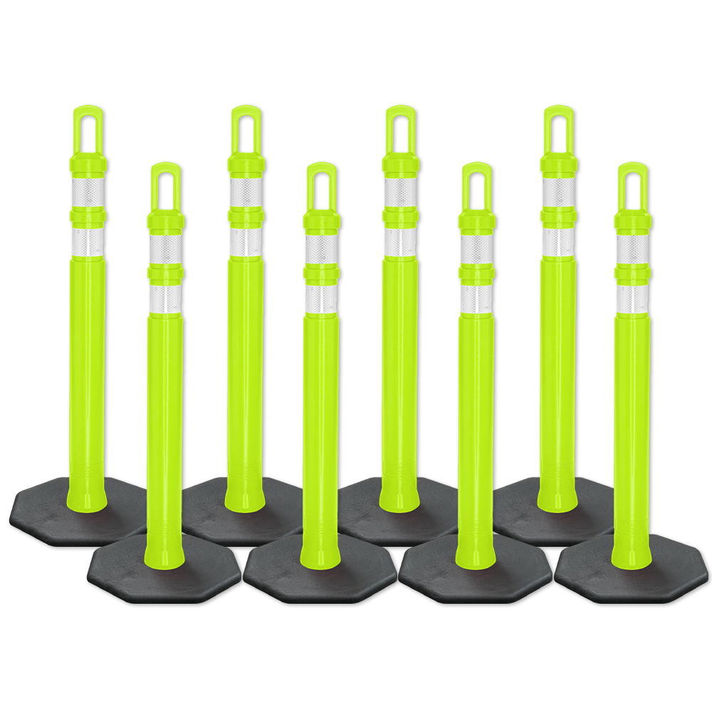 Arch-Looper Premium 42"  Lime Delineator Post w/Base - 400 Pack