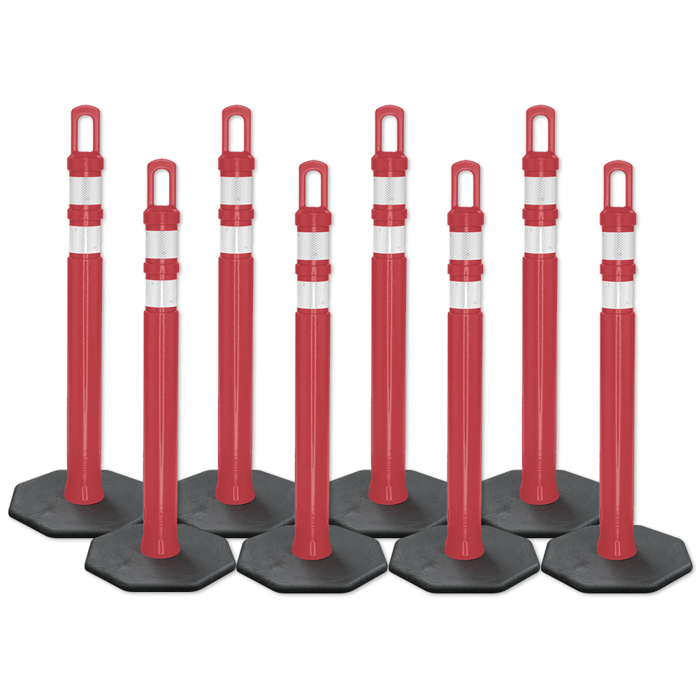 Arch-Looper Premium 42" Red Delineator Post w/Base - 400 Pack