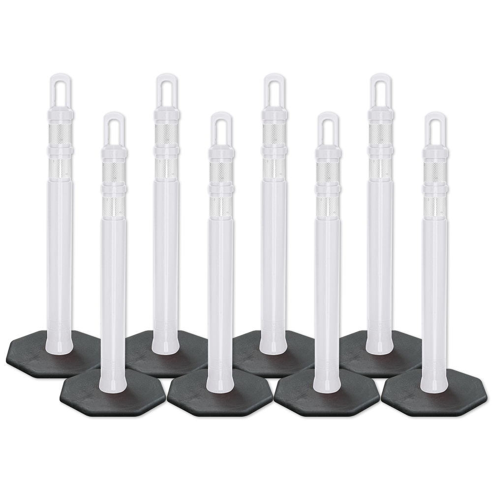 Arch-Looper Premium 42" White Delineator Post w/Base - 400 Pack
