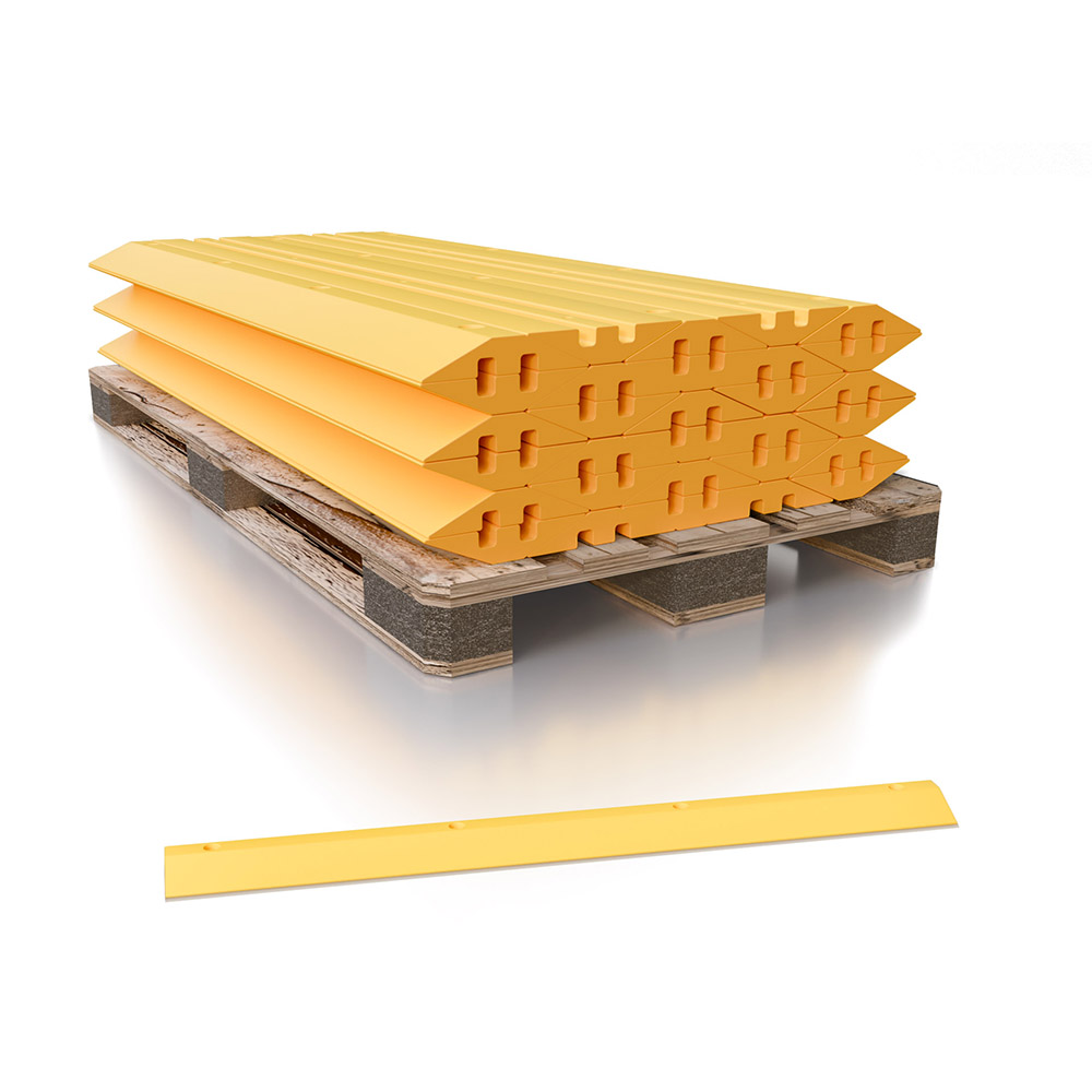 6' Standard Yellow Speed Bump w/Channels - 30 Pack Bundle