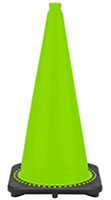 Lime green traffic cones