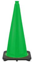 Kelly green traffic cones